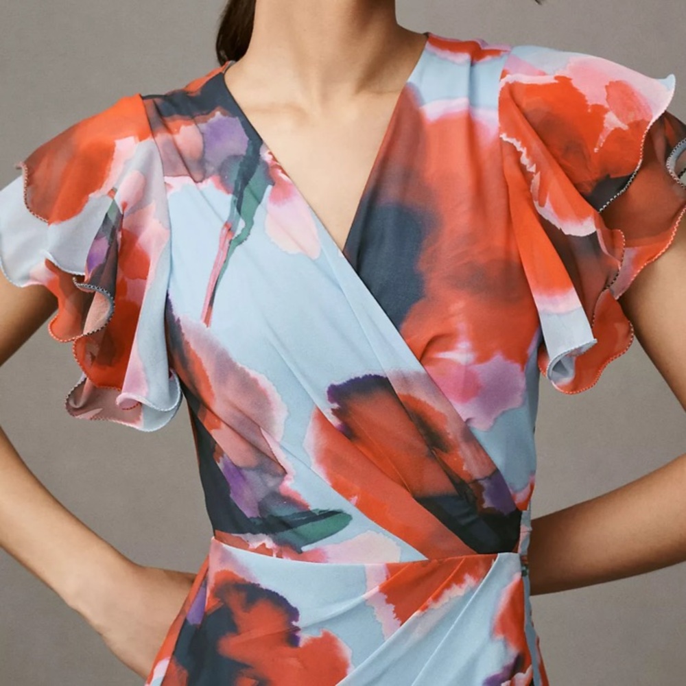Anthology HUTCH ZOLA FLUTTER-SLEEVE WRAP MAXI DRESS - Picture 2 of 12